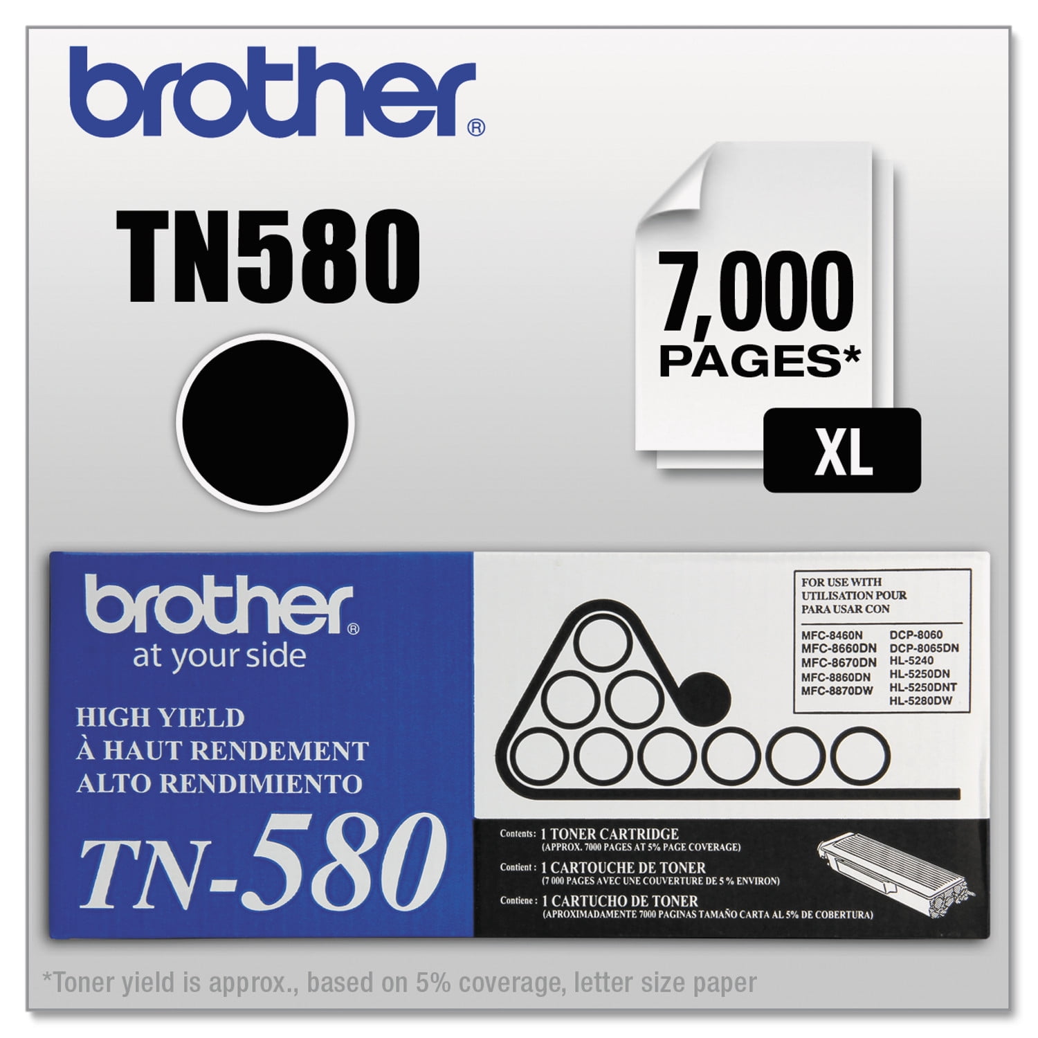 10 Pack BLACK Toner For Brother TN580 TN650 MFC-8460N MFC-8860DN MFC-8870DW