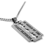 Peaky Blinders Razor Blade 2 Inches Long Metal Pendant Necklace