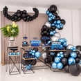 thumbnail image 4 of Kit de Guirnalda Arco de Globos Azul Metalizado y Negro, Globo Azul Metalizado Plateado para Cumpleaños, Novia, Revelación de Género, Graduación, Fiesta de Bodas, 4 of 4
