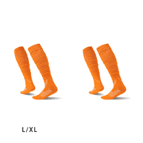 AUQ 2Pcs Soccer Socks,Athletic Youth Soccer Socks,Durable Comfort Soccer Shin Guards,Orange