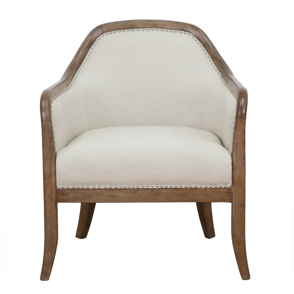 Farmhouse Style Beige Accent Chair
