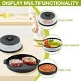 thumbnail image 4 of Microwave Food Splatter Cover & Base Mat,10.5 Inch Large Plastic & Silicone Vented Collapsible Guard Lid, Plate Holder & Kitchen Colander for Meal (Black), 4 of 7