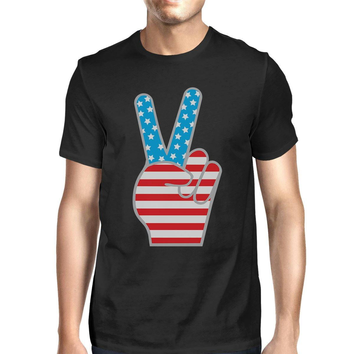 American Flag Peace Sign Black Cotton Baby Bodysuit 4th Of July Gifts