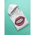 thumbnail image 3 of Red Lips Braces Hoodie Women -Image by Shutterstock, Female 3X-Large, 3 of 4