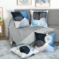 thumbnail image 3 of Blue Boho Pillow Covers 18x18 Set of 4 Mid Century Modern Decorative Aesthetic Colorful Throw Pillow Cushion Covers Abstract Geometric Minimalist Pillow Covers for Sofa Bed Indoor Home Decor, 3 of 4