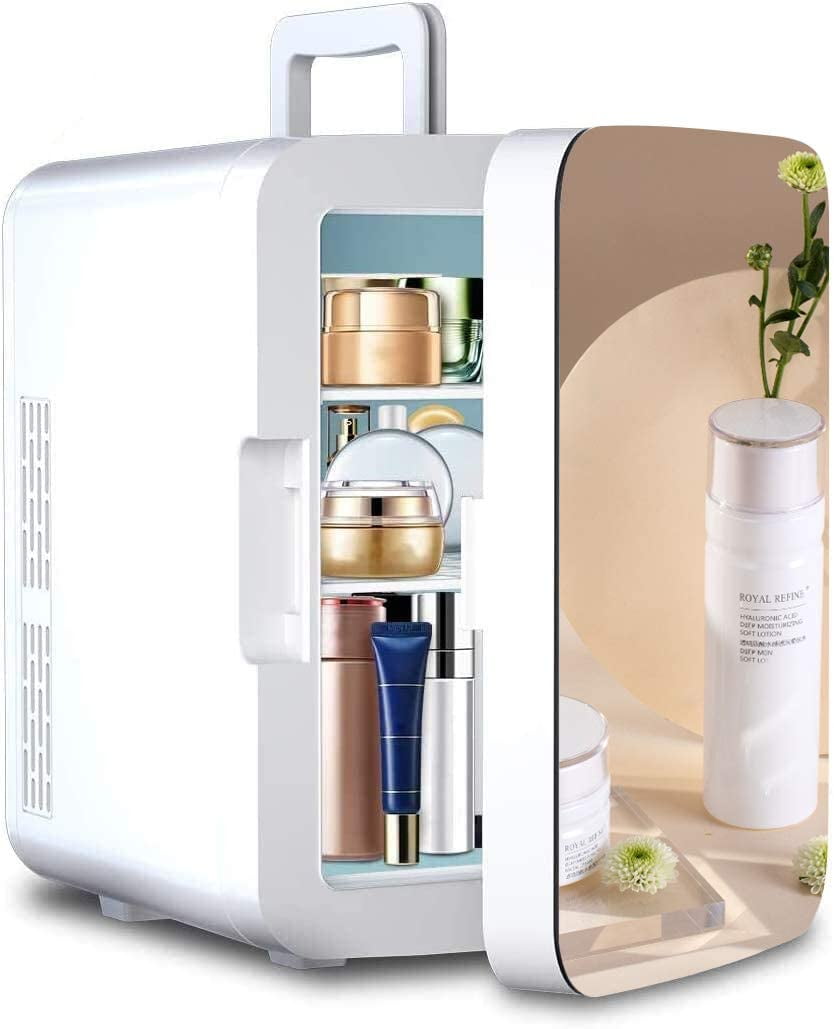 10 Liter Beauty Fridge Mirror Skincare Fridge Compact Portable Cooler Warmer Mini Fridge For Bedroom Office Dorm Car Great For Skincare Cosmetics Walmart Com Walmart Com