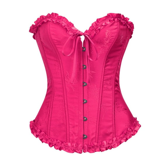 Women's Lace Push Up Corset Top Shaping Control Shapewear with Gel Bone Base Comfort