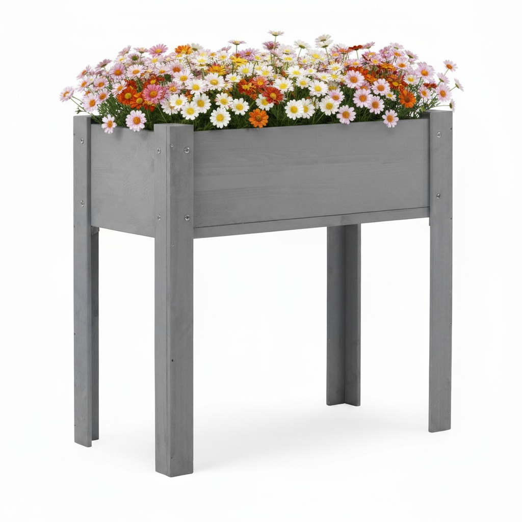 LiviNest Elevated Garden Bed for Seniors & Accessibility: 31x31x16 Inch Raised Planter Box with Legs - Natural Solid Wood Construction & Ergonomic Height for Patio Gardening & Therapeutic Use