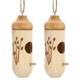 thumbnail image 1 of Casa de colibrí Uxcell, 2 paquetes de casas para colibríes, nido de colibrí de madera para colgar afuera, estilo 4, 1 of 5