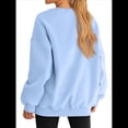 thumbnail image 4 of Sudadera con Capucha de Gran Tamaño para Mujer, Suéteres de Larga con Cuello Redondo de , Conjuntos Cómodos de Moda de Otoño. Azul XL, 4 of 9