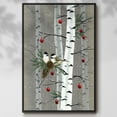 thumbnail image 2 of Birch Birds II - Framed Gallery Wrapped Holiday Canvas - 25 x 37 - Black Frame, 2 of 8