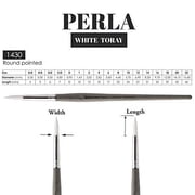 Escoda Perla Toray White Synthetic Brush - Round, Short Handle, Size 2