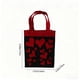 thumbnail image 3 of Bolsa de regalo navideña de tela negra con estampados festivos | Bolsa reutilizable para dulces y decoración navideña | 14 x 10 x 17 cm, 3 of 6
