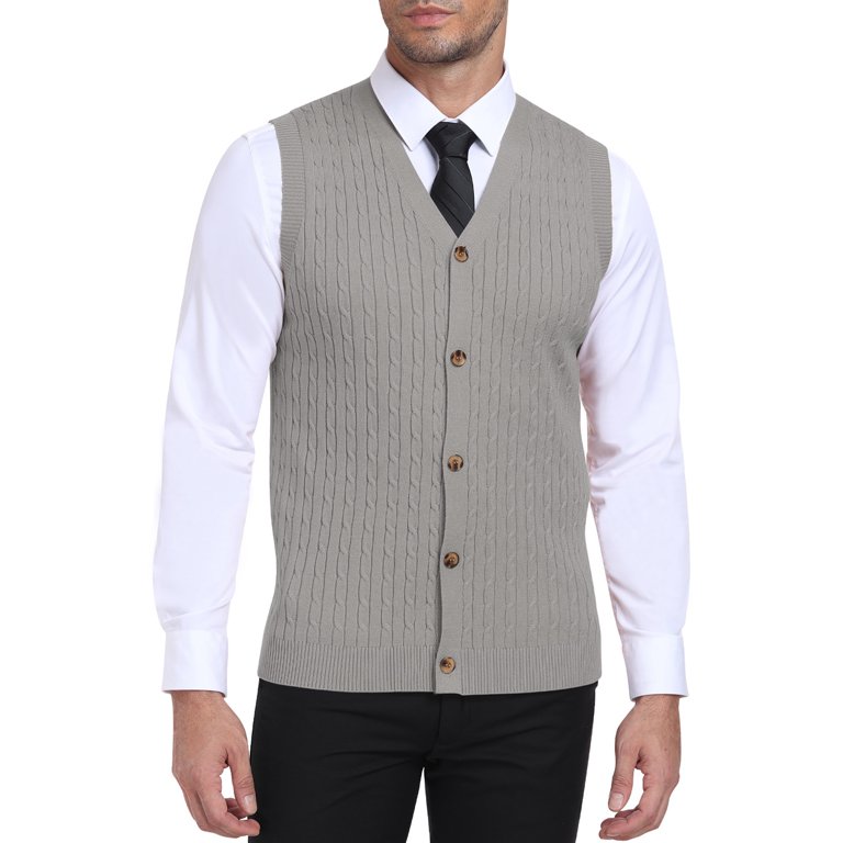 Haomeili Men's Button-Down Sleeveless Sweater Vest photo 5