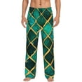 thumbnail image 2 of Lsque Green Mosaic Glass Print Men's Pajama Pants, Lounge Pant - Comfortable Home Wear,Elastic Waistband, Stylish Design-Small, 2 of 9