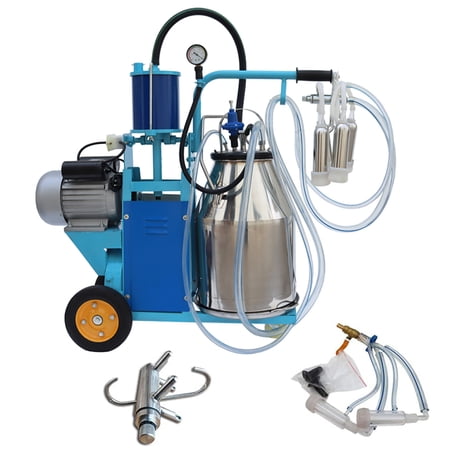 INTBUYING Electric Cow and Goat Piston Milking Machine with 25L Stainless Steel Bucket INTBUYING Electric Cow and Goat Piston Milking Machine with 25L Stainless Steel Bucket