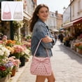 thumbnail image 7 of CaiYueKe Large Tote Bag for Women Stylish Shoulder Bag Commuter Purse with Bow Design Lightweight Nylon Handbag Spacious Work Bag Travel Tote Casual Everyday Carryall, 7 of 7