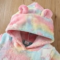 thumbnail image 6 of REgarm Toddler Girls Fall Winter Clothes Long-sleeve Tie Dye Fuzzy Hoodie Pullover and Sweatpants Print Hooded Outfits Set (Red,5-6 Years), 6 of 7