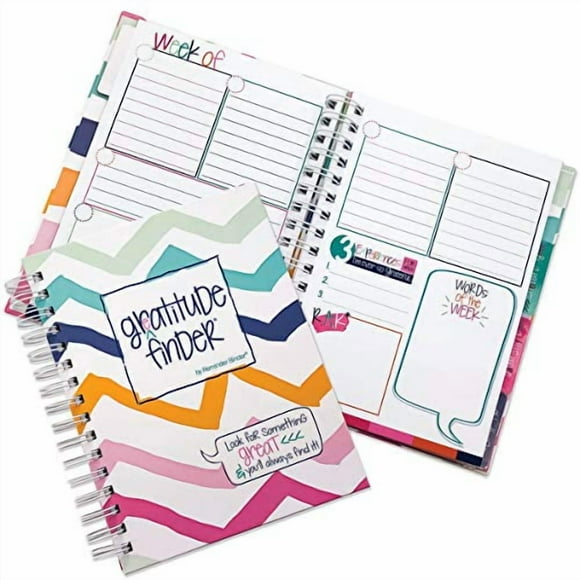 Gratitude Finder Journal Non Daté de 52 Semaines pour Femmes, Adolescentes et Filles avec 165 Autocollants Illustrés à la Main (Été Chevi)