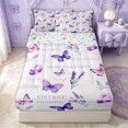 thumbnail image 2 of Erosebridal Watercolor Butterfly Zipper Queen Comforter Set with Fitted Sheet and 2 Pillowcases for Girls, Lavender Floral Flower Zipper Bedding Set, Stars Reversible, 4 Pieces, 2 of 7