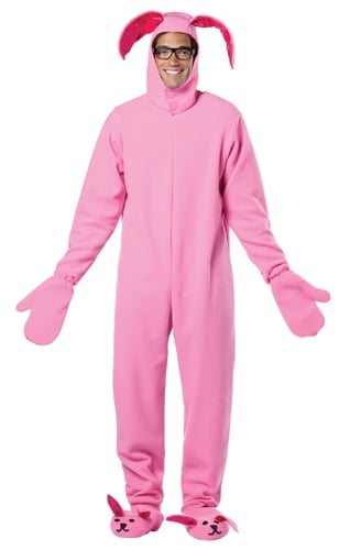 A Christmas Story Men's Ralphie Deranged Pink Bunny Suit Hooded Pajama Union Suit