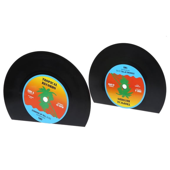 HannLk 2pcs for Creative Record Shape Bookends Shelves Organizer Desktop Holder Stand R