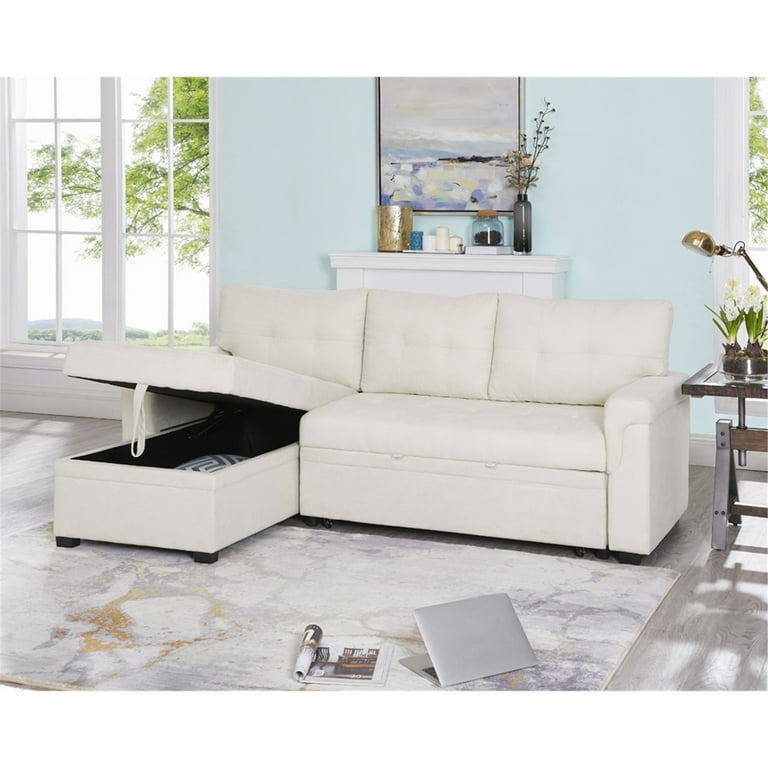 Naomi Home Laura Sectional Sleeper Sofa with Pull Out Bed Reversible