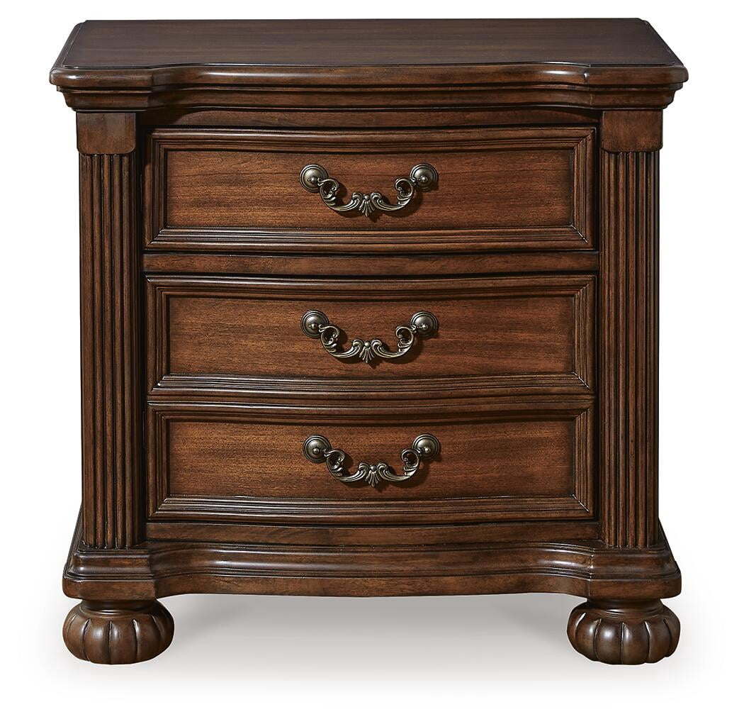 Signature Design by Ashley Lavinton Nightstand - 3 Drawer Traditional Bedroom End Table with Hidden Tray - Brown