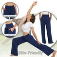 thumbnail image 5 of SWQZVT Womens Sweatpants Wide Leg Yoga Pant for Women Palazzo High Waisted Navy Blue Women Pants Light Weight Soft Comfort Pants XL, 5 of 10
