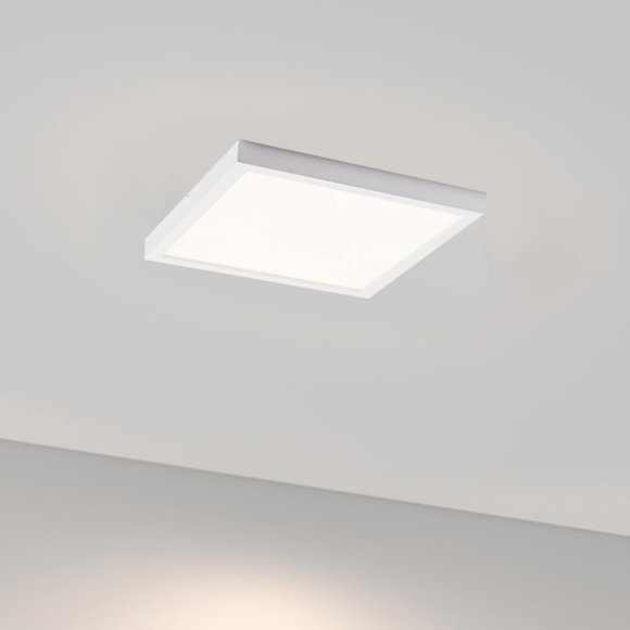 Meomi Lighting 11.75” LED Flush Mount Ceiling Light – 15W Dimmable Lights, ETL Listed 120V Modern Indoor Ceiling Light, White Metal & Glass Diffuser