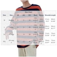 thumbnail image 3 of lcziwo Men Striped Long Sleeve Shirt Crew Neck Loose Athletic Tshirts Relaxed Fit Comfy Pullover Tees Lounge Streetwear Tops Orange,L, 3 of 4
