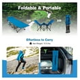 thumbnail image 5 of HeSLehs Camping Cot, 600 LBS Heavy Duty Sleeping Cot w/Ergonomic Incline Design, 3-in-1 Pocket, Carry Bag, Folding Cot for Adults & Kids, Indoor Outdoor Cot Bed for Camp Travel Home Office Nap (Blue), 5 of 9