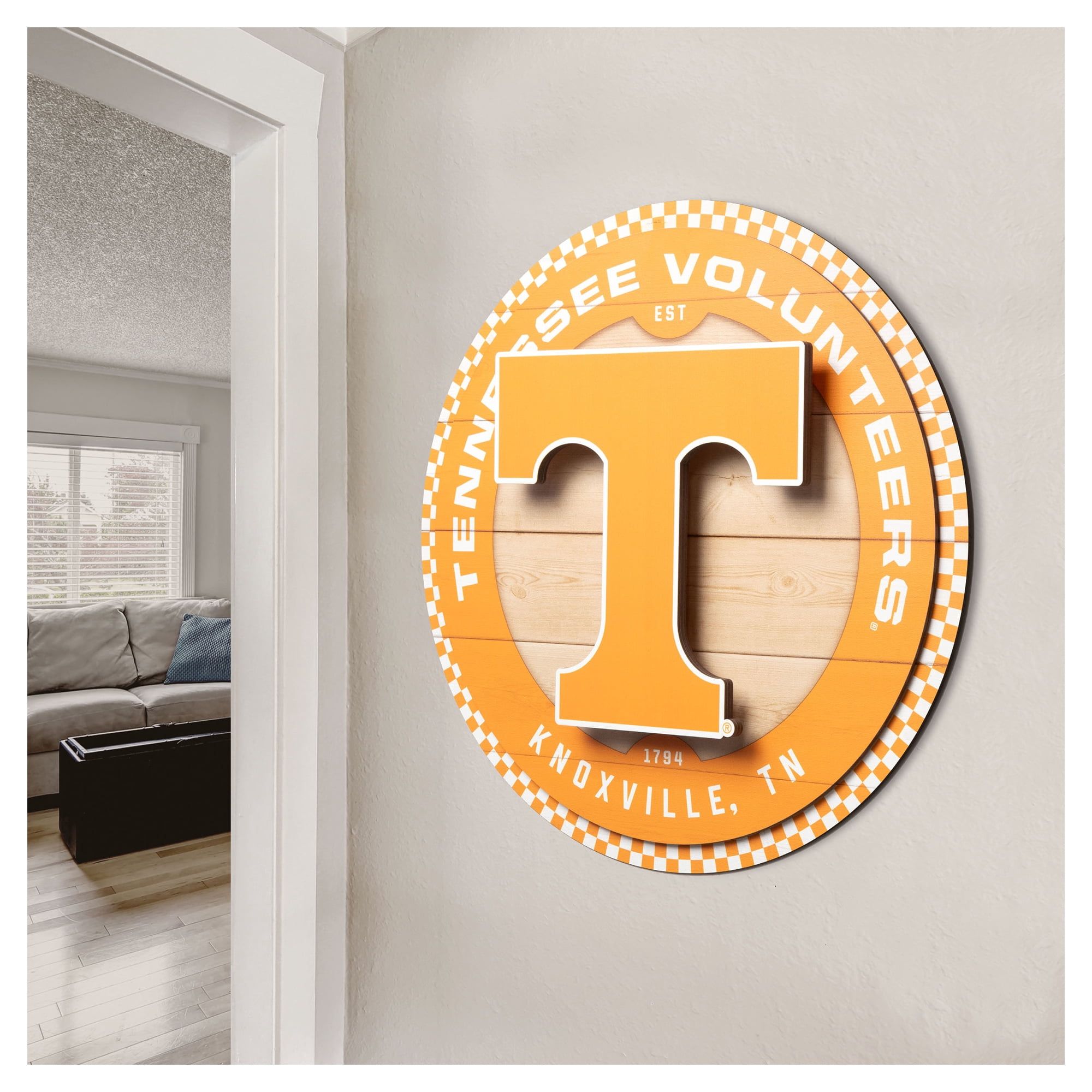 IDNA Tennessee Volunteers 15" x 15" 3DX Logo Circle Backer Wall Art