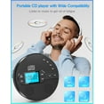thumbnail image 2 of NEW 2025 CD Player Portable with Bluetooth, Greadio 2000mAh Rechargeable Discman CD Player for Car, 2 of 8