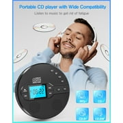 NEW 2025 CD Player Portable with Bluetooth, Greadio 2000mAh Rechargeable Discman CD Player for Car