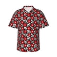 thumbnail image 2 of Goofa Red Floral Hawaiian Shirt for Men, Unisex Summer Beach Casual Short Sleeve Button Down Shirts,Aloha Tropical Floral print shirt-Large, 2 of 9