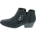 thumbnail image 2 of Soda Women's Perforated Cut Out Stacked Block Heel Ankle Booties, 2 of 7