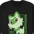 thumbnail image 3 of Pokémon - Sprigatito Stats - Men's Crew Neck Fleece Pullover, 3 of 5