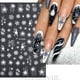 thumbnail image 3 of Pegatina de uñas de copos de nieve con purpurina blanca 3D, suéter reflectante de invierno dorado, Estrella bailarina, árbol de Navidad, Año Nuevo, punta para manicura, 3 of 7