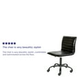 thumbnail image 5 of Emma + Oliver Low Back Designer Armless Black Ribbed Swivel Task Office Chair - Home Office, 5 of 14