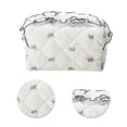 thumbnail image 4 of Unique Bargains 1 Pc Lace Bow Ruffles Makeup Bag for Everyday Use 3.94 in Black, 4 of 5