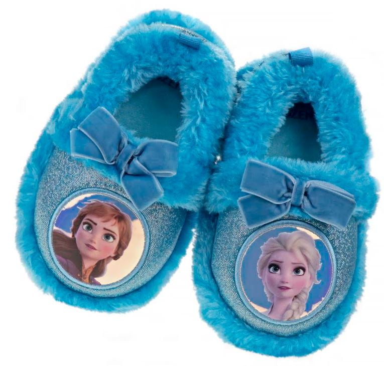 Disney Frozen Blue Fleece Slippers Slipper Socks Toddler Girl 2T-3T Shoe 4.5-7.5 