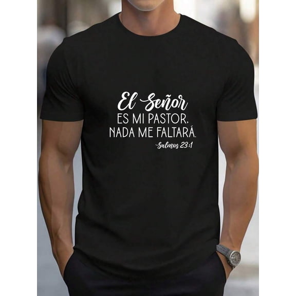 Spanish Christian Shirt With Bible Quote T-Shirt Casual Digital Print Pure Heavy Cotton T Shirt