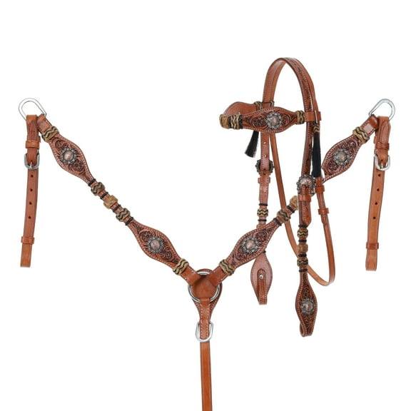 Showman Cowboy Heritage Browband Headstall & Breast Collar Set