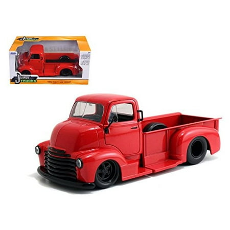 1952 Chevrolet COE Pickup Truck Red with Black Wheels 1/24 by Jada