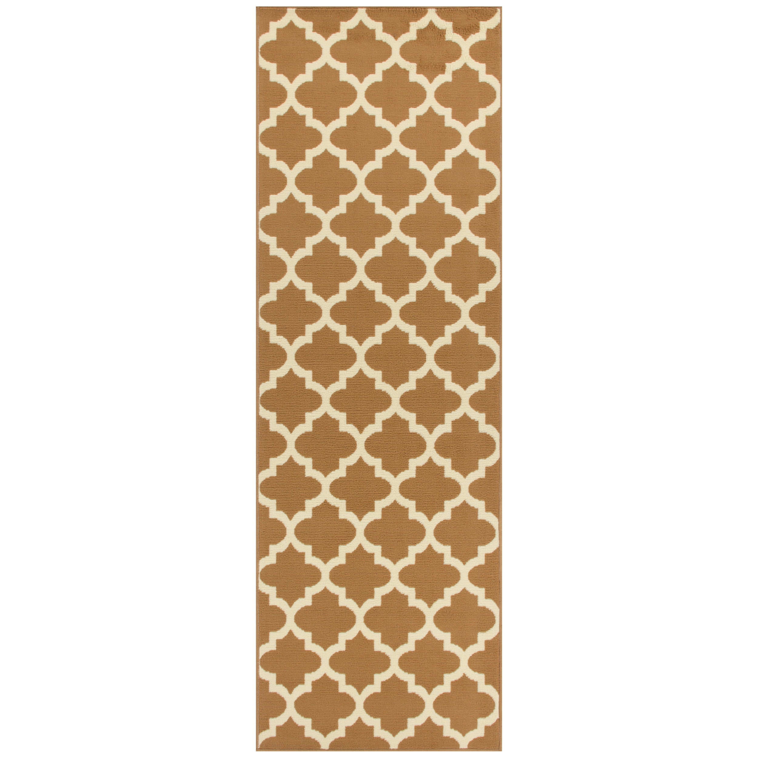 Modern Quatrefoil Caramel Hallway Runner Rug by Blue Nile Mills ...
