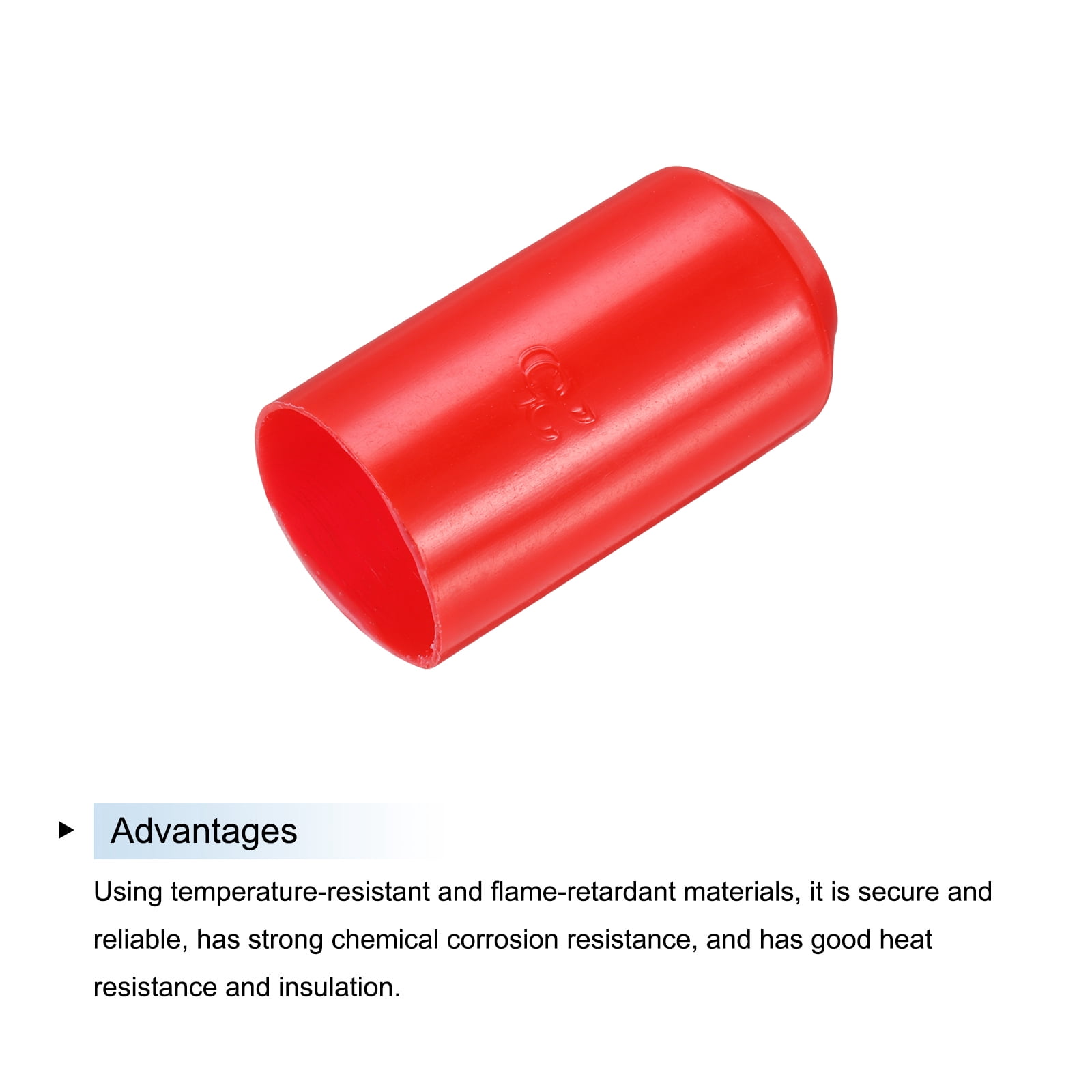 Uxcell 50Pcs Heat Shrink End Cap 25mm ID x 50mm L 3:1 Ratio Waterproof Electrical Heat Shrink Tubing Caps, Red