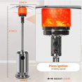 thumbnail image 2 of 46000 BTU Outdoor Patio Heater with Portable Wheels, Propane Space Heater with ETL Certification, Commercial & Residential 87-inch Floor Standing / Silver, 2 of 11