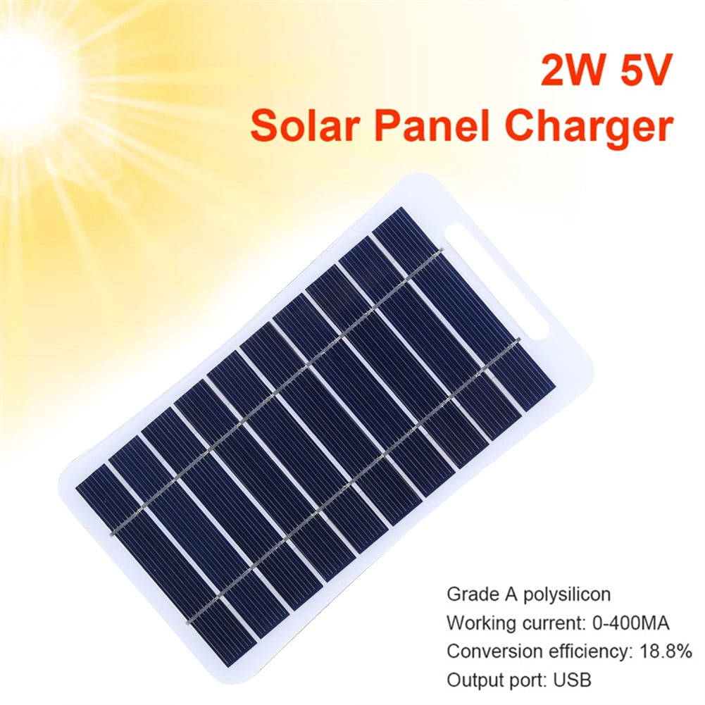 2W 5V Waterproof Portable Solar Panel For Mobile Phone Camping Hiking Charging