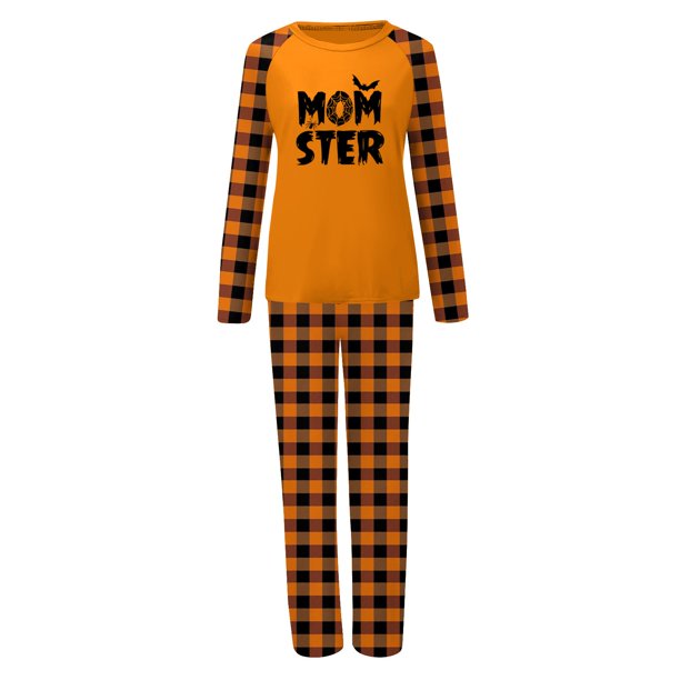 Family Matching Halloween Pajamas Set, Halloween Pumpkin Print PJs Sets 2 Pieces Loungewear Sleepwear for Adult Kids Holiday PJS Set